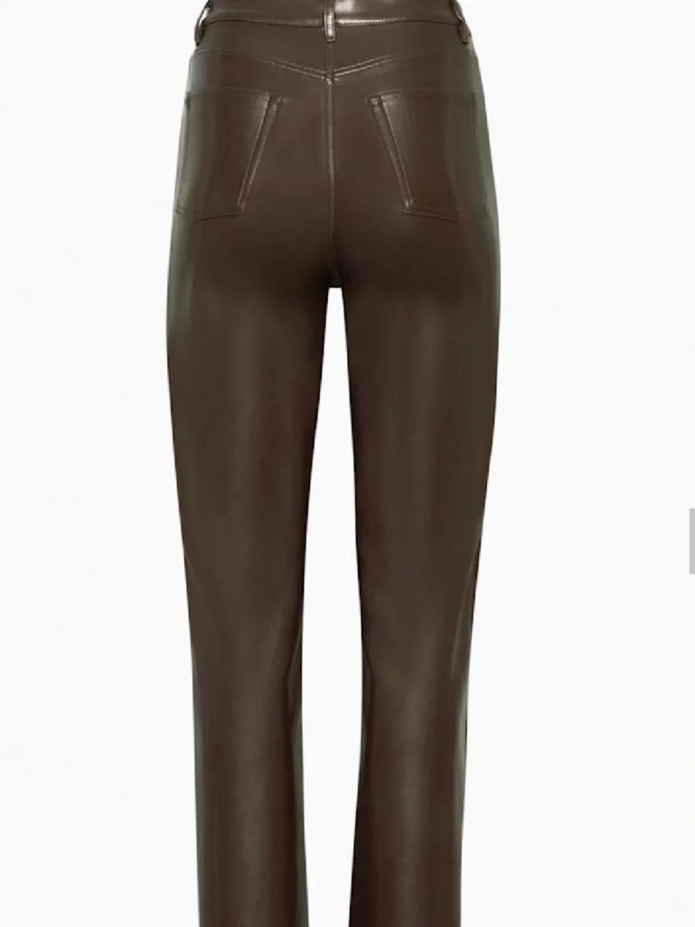 Aritzia Wilfred The Melina Brown Soft Vegan Leather Pants Size 12 - Picture 7 of 9